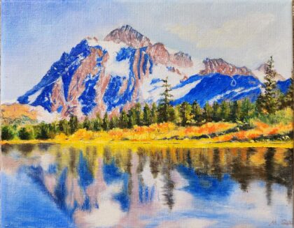 Mt. Shuksan & Picture Lake ( Oil on canvas 8x10" )
