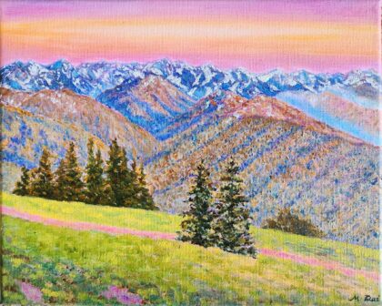 Hurricane Ridge Sunset - Olympic National Park ( Oil on canvas 8x10" )