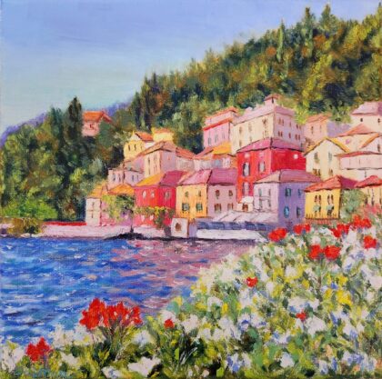 Varenna, Como Lake, Italy ( Oil on canvas 8x8'')