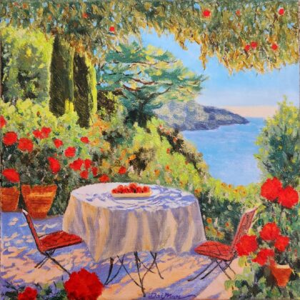 Vacation in Capri, Italy ( Oil on canvas 8x8'')