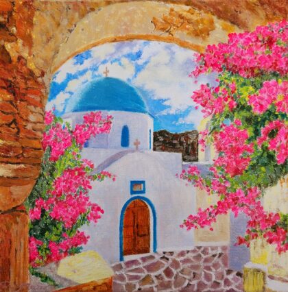Palos, Greece ( Oil on canvas 8x8'')