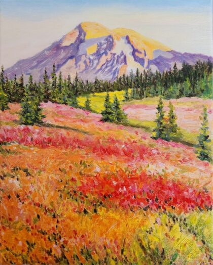 Mt. Rainier - Fall Colors ( Oil on canvas 10x8'')