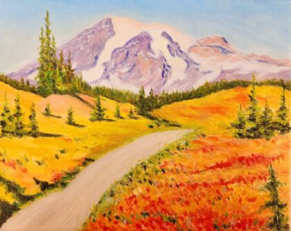 Mt. Rainier - Skyline Trail in Fall ( Oil on canvas 8x10'')